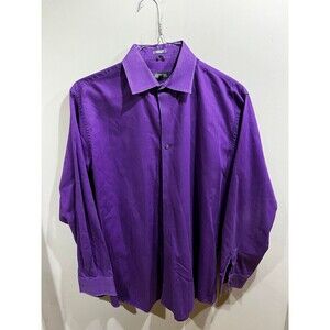 Kenneth Cole Reaction Dark Purple Dress Shirt Large Mens 15.5 (32-33)